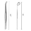 Kitcheniva Stainless Steel Dental Tools 3 Pcs - Plaque & Tartar Scraper, Mirror & Tweezers - 2 of 4