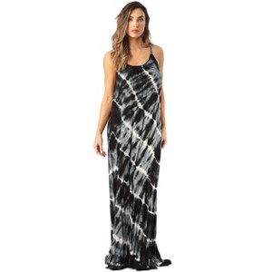 Riviera Sun Womens Maxi Dress  Tie Die Spaghetti Strap Long Sundress  Summer Dresses - 1 of 3