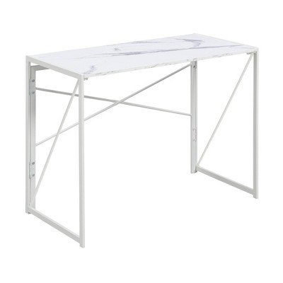 Xtra Folding Desk White Faux Marble/White - Breighton Home