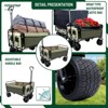 RISOKEYS 440lbs Foldable Utility Cart,with 360° Swivel Wheels & Strapping System,for Beach Trips,Gardening,Shopping with 3pcs Liner bag - 2 of 4