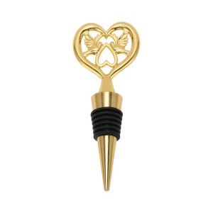 Unique Bargains Bottle Stoppers Zinc Alloy PTR Gold Tone Black 4.13"x1.57"x0.79" 1Pcs - 1 of 3