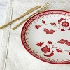 LunaLulinlk Red Set of 4 Round Stoneware Dinner Plates - 4 of 4