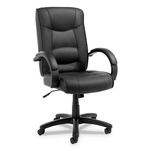 Alera Alera Strada Series High-Back Swivel/Tilt Top-Grain Leather Chair, Supports Up to 275 lb, 17.91" to 21.85" Seat Height, Black - 1 of 4