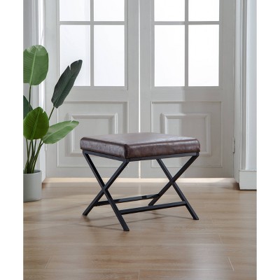 20" Square Metal X Base Ottoman - WOVENBYRD