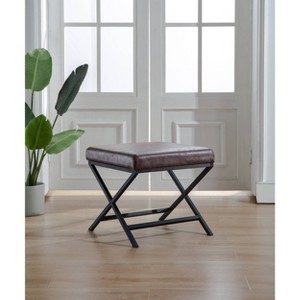 20" Square Metal X Base Ottoman - WOVENBYRD - 1 of 4