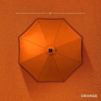 10ft Orange Solar LED Lighted Patio Umbrella with Tilt Adjustment