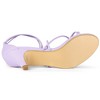 Allegra K Women's Strappy Kitten Heel Lace-Up Sandals - 4 of 4