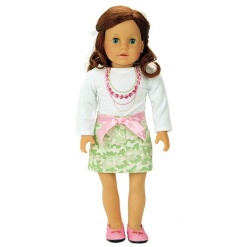 Sophia's - 18 Doll - Necklace Print T & Camouflage Cargo Skirt - White :  Target