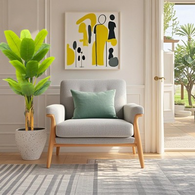 6.9ft Artificial Banana Tree With 10 Large Leaves And Natural Bark,Fake Banana Tree Indoor Outdoor Greenery Potted Plant For for Home Office Porch