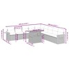 vidaXL 11 Piece Patio Sofa Set with Cushions Gray Poly Rattan - 3 of 4
