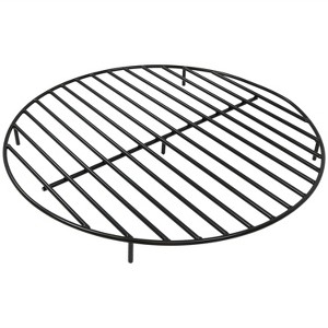 Sunnydaze Outdoor Heavy-Duty Steel with High-Temperature Finish Round Fire Pit Firewood Log Grate - Black - 1 of 4