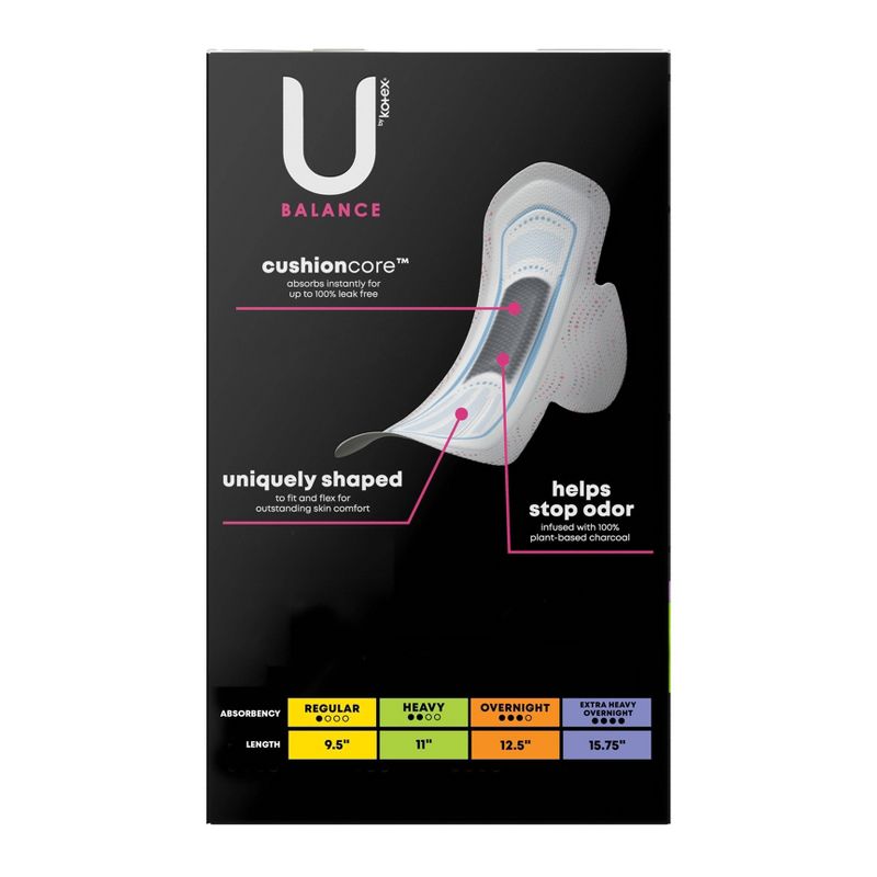 U by Kotex Balance Ultra-Thin Heavy Pads with Wings - Unscented, 3 of 12
