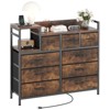 39" Fabric Drawer Dresser, Modern Dresser with Charging Station, Chest of Drawers with 9 Drawers and Shelf, Tv Stand Dresser for Bedroom, Living Room - 2 of 4