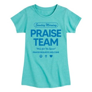Girls' - Instant Message - Sunday Morning Praise Team Fitted Short Sleeve Graphic T-Shirt - 1 of 4