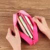 Boersma Pink Pencil Case – Large Capacity Waterproof Silicone Pen Pouch, Aesthetic Stationery Organizer for School, Office, Teen Boys & Girls - 3 of 4