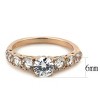 Slickblue Rose Gold Stainless Steel Ring Clear CZ Pave Women's Engagement Anniversary Jewelry, Sizes 5-10 - 3 of 4