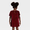Toddler Girls' Velour Dress - Cat & Jack™ Dark Red - 2 of 3