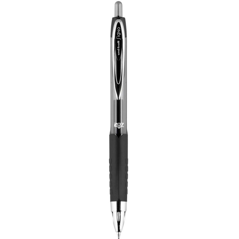 uni 207 Retractable Gel Pen, 0.7 mm Medium Tip, Black, Pack of 36, 2 of 5