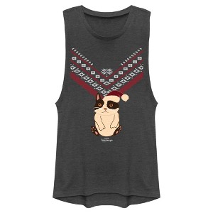 Juniors Womens Marvel Hawkeye Christmas Cateye Festival Muscle Tee - 1 of 4