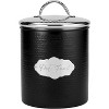 Amici Pet Cavalier Black/Silver Metal Treats Canisters, 2 Size Set, Pet Food Storage Containers, Dog Food Jar with Lid, 40 & 118 oz. - 2 of 4