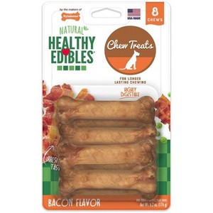 Nylabone Healthy Edibles Dog Chews - Bacon Flavor- 8 Chews - 1 of 3
