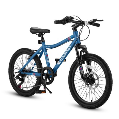 INFURNIC Bicycles 20 Inch Kids Bike with 7 Speeds and Front Suspension for Teens and Children, Blue, 54"*23"*31.5"