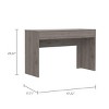 INFURNIC Desks Meridian Writing Desk with 2 Drawers Spacious Work Surface and Modern Design, Grey, 47.3"*17.7"*29.5" - 2 of 4