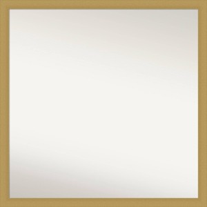 28" x 28" Non-Beveled Grace Narrow Bathroom Wall Mirror Brushed Gold - Amanti Art: Square Vanity Wall Mount - 1 of 4