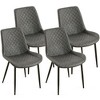 Grungis Faux Leather Kitchen Chairs Set of 4,Upholstered Armless Dining Chairs with High Back and Metal Legs for Dining Room,Kitchen - 2 of 4