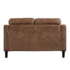 Grungis Modern Faux Leather Button-Tufted Loveseat Sofa with Contoured Arms, 2-Seater Couch with Solid Wood Frame for Living Room & Bedroom - 4 of 4