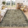 Vintage Boho Non-Slip Kitchen Rug Retro Abstract Low Pile Area Rug Soft Floor Carpet for Bedroom Living Room Laundry Room - 2 of 4