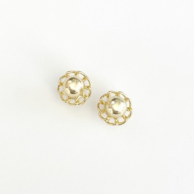 Sanctuary Project Ball and Chain Flower Circle Stud Earrings Gold