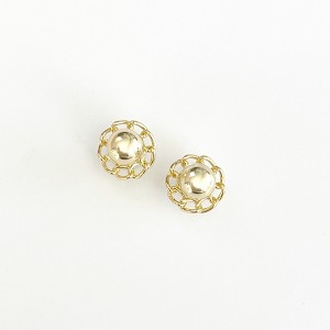 sanctuaire Ball and Chain Flower Circle Stud Earrings Gold - 1 of 3