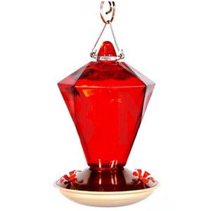Woodlink Audubon Ruby Diamond Glass Hummingbird Feeder - Copper/Red (24 Oz) - 1 of 3