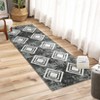 Washable Modern Geometric Grid Rug Non Slip Low Pile Rug Soft Contemporary Throw Floor Cover Foldable Indoor Carpet for Living Room Bedroom - 3 of 4