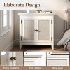 Heynemo Storage Cabinet, Kitchen Sideboard Cabinet with Rattan Decor Doors, Accent Buffet Cabinet with Adjustable Storage Shelf - 4 of 4