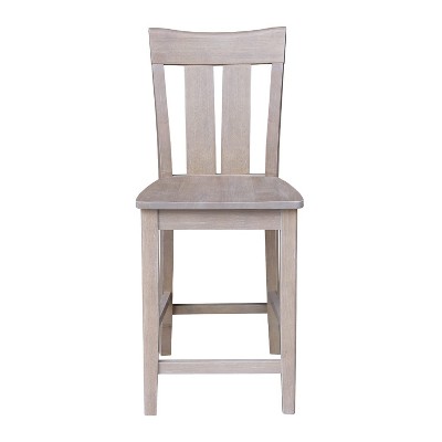 Elegant Coal & White Solid Wood Counter Stool 24" Seat Height