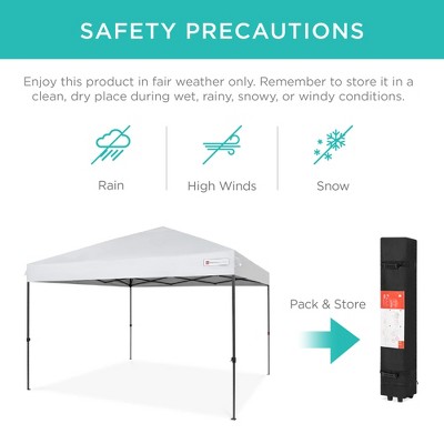 White 10x10ft Easy Setup Pop Up Canopy with Wheeled Case