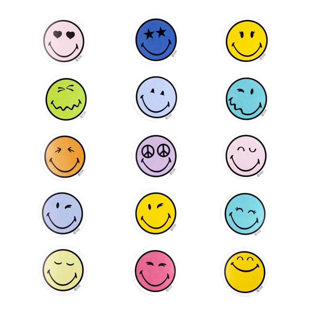 Yoobi 15pk SmileyWorld Stickers Smiley, Teacher supplies