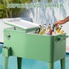NAYSAYE 80 Quart Rolling Ice Chest Portable Bar Drink Cooler with Catch Basin, Bottom Storage Tray for Patio Party BBQ Beach, Green, 34.3"*15.2"*35.8" - 2 of 4
