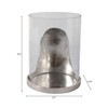 Modern Hurricane Holder for Home Decor Accent - Decorative Glass Cylinder Candle Stand for Table Centerpieces or Dining Room - 9", Silver & Clear - 4 of 4