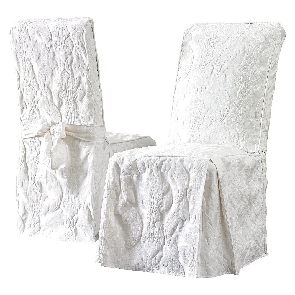 Customer Favorite Matelasse Damask Dining Room Chair Cover White Sure Fit Accuweather Shop