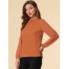 INSPIRE CHIC Women's Chiffon Semi Sheer Keyhole Neck Elegant Work Blouse - 2 of 4