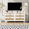 NicBex 51" Natural Rattan 6-Drawer Dresser Wooden Legs & Metal Handles, Clothes Storage Cabinet for Bedroom/Living Room/Hallway - 2 of 4