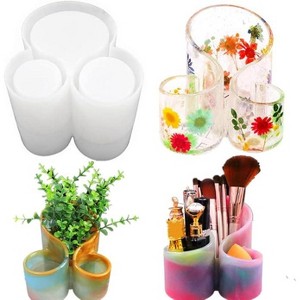 JDICTION Resin Silicone Mold,Silicone 3-in-1 Storage Box Mold,DIY Flower Craft Jewelry Storage Make-up Brushes Trinket Holder Home Decor - 1 of 4