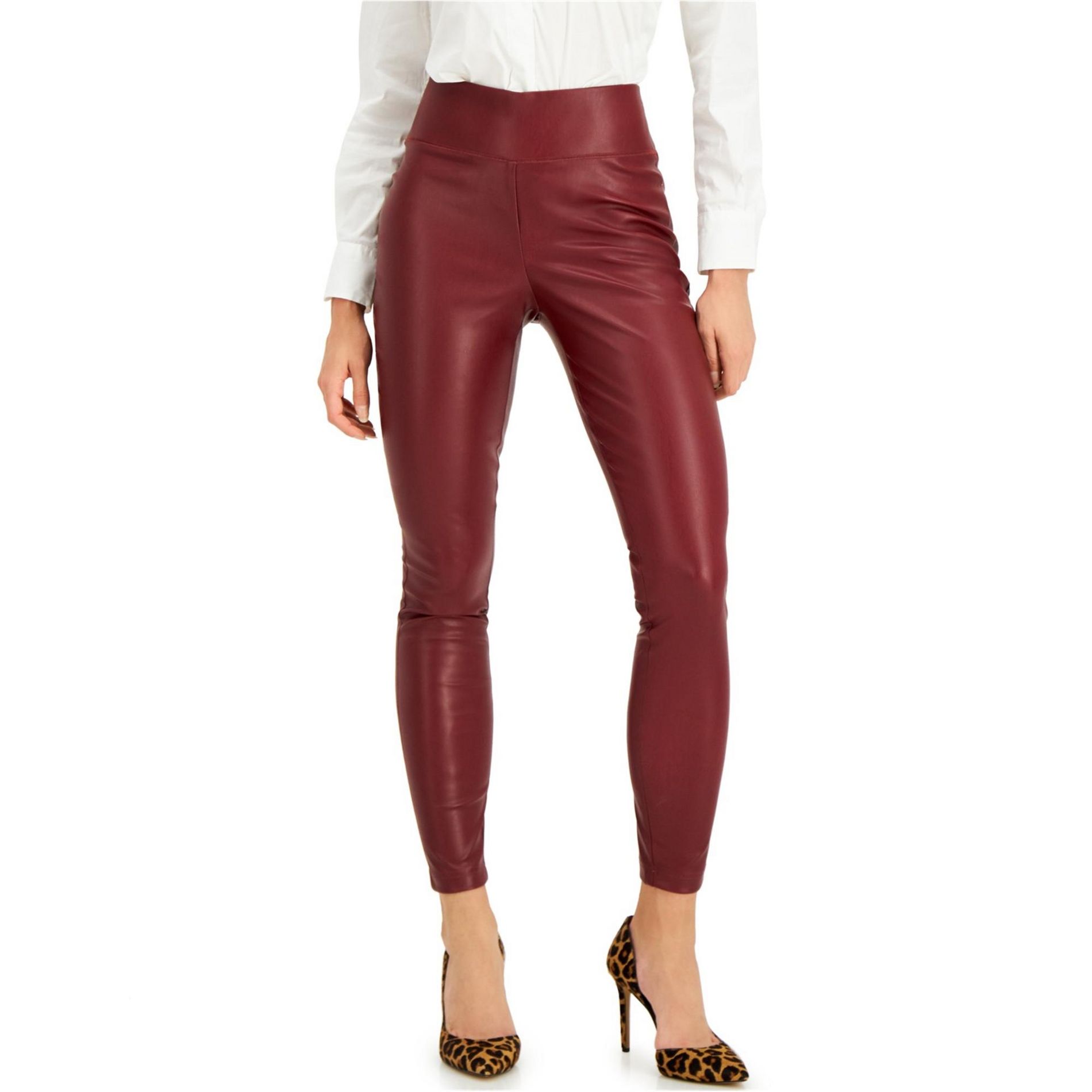 I.N.C International Concepts Womens Faux Leather Casual Leggings