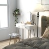 Small White Makeup Vanity Set with Lighted Mirror - 3 Lighting Modes, Soft Cushioned Stool & 2 Drawers for Bedroom - 4 of 4