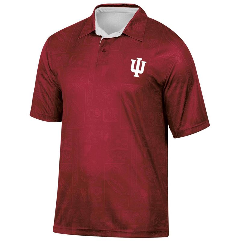 NCAA Indiana Hoosiers Men&#39;s Tropical Polo T-Shirt, 1 of 4