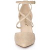 Allegra K Women's Pointed Toe Buckle Cross Strap Chunky Heels Pumps - 3 of 4