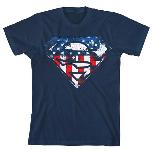 DC Comic Youth Boys Superman Americana Symbol Navy Blue Graphic TShirt - image 1 of 1